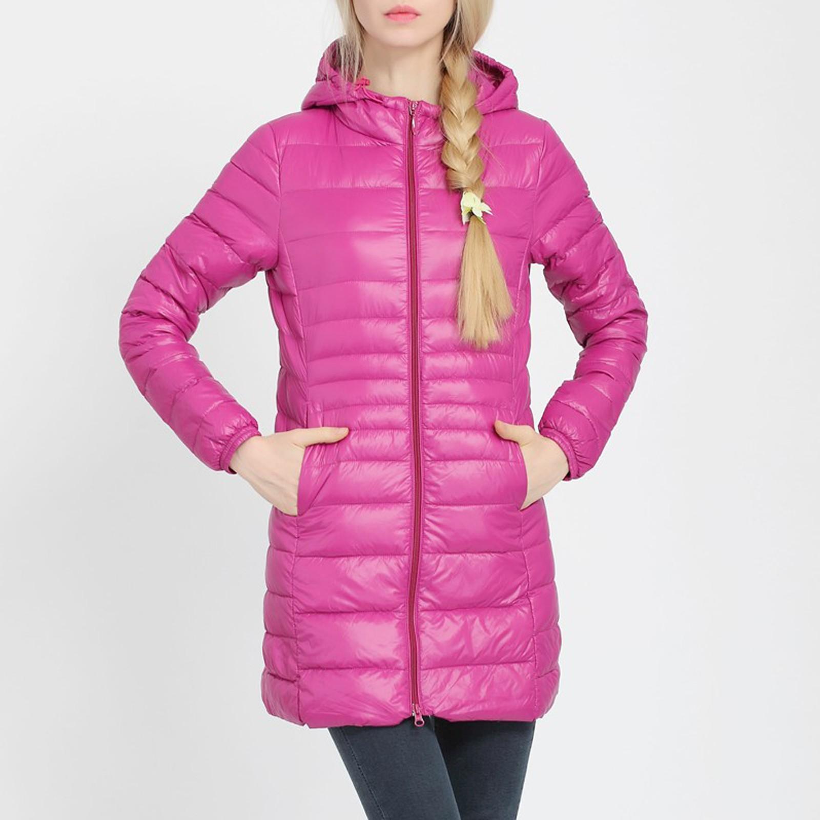 

Женская мода повседневная легкая верхняя одежда с капюшоном на молнии пальто пуховики XXXXXL розовый