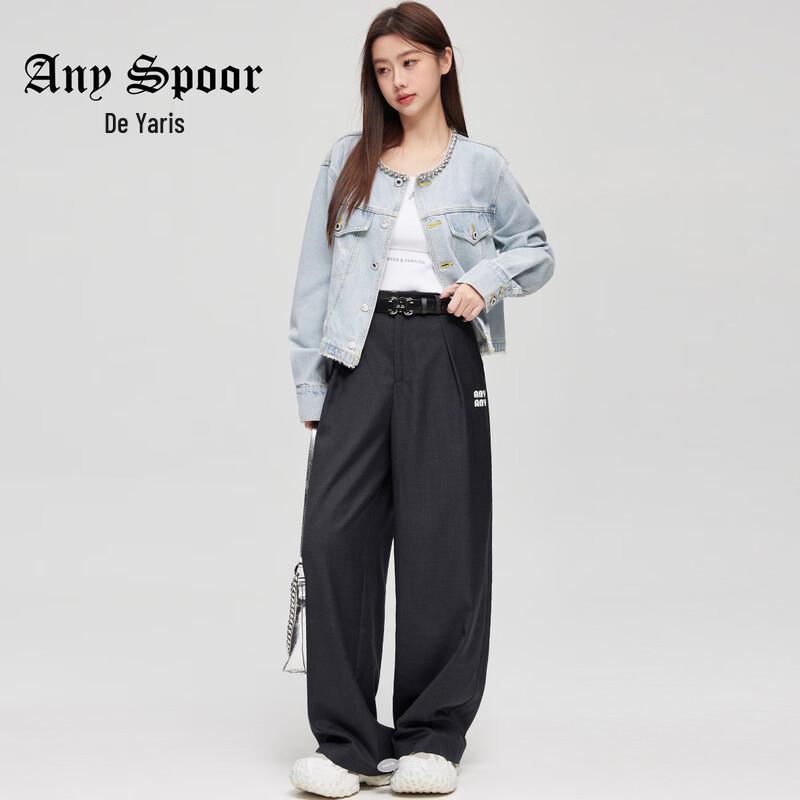 

ANY SPOOR Women s High-Waist Wide-Leg Casual Pants L