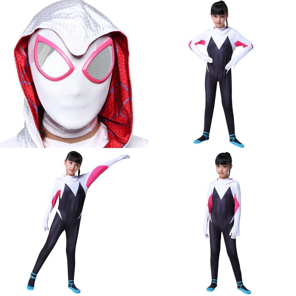 Vibrant Spider-man Into The Spider-verse Gwen Stacy Kids Costume Jumpsuit For Playful Adventures