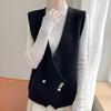 High-End Autumn Cross Placket Wool Cardigan Vest