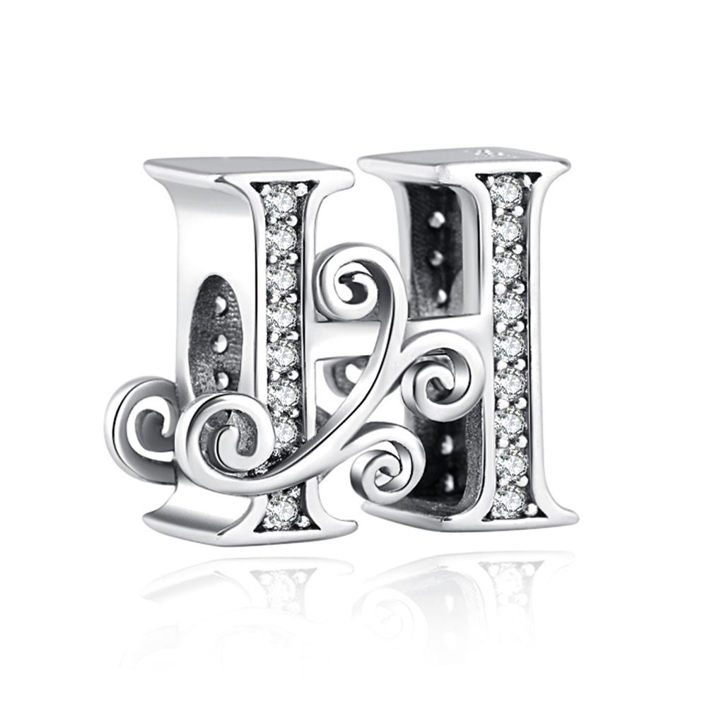 

Новый S925 стерлингового серебра цветок виноградной лозы 26 букв имя Frist Шарм DIY тонкая бусина подходит оригинальный браслет DIY женские ювелирные изделия