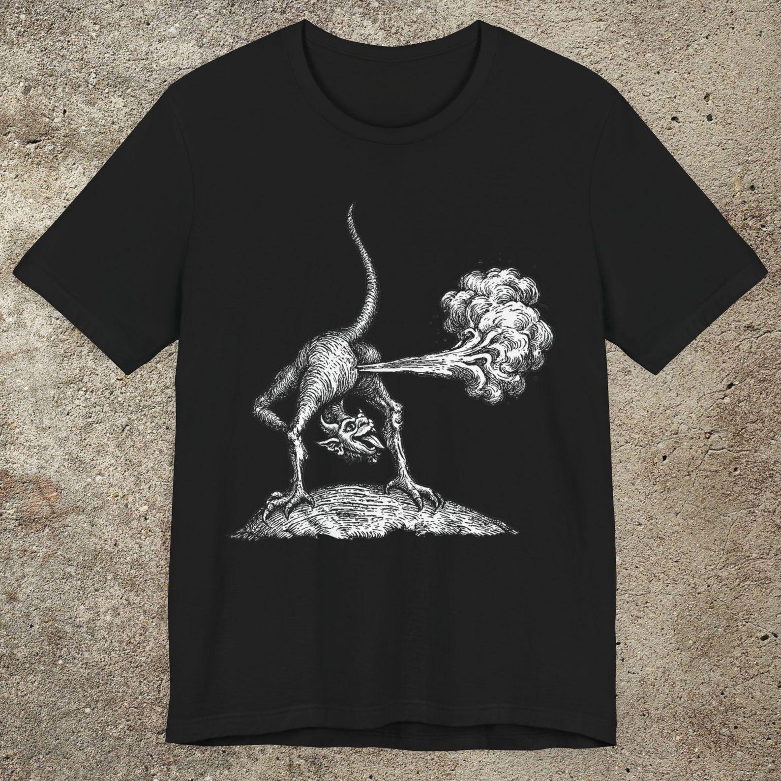 Farting Demon Funny Sarcastic Unisex Graphic Print T-Shirt M