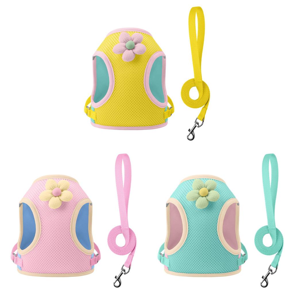 Dog Harness With Cartoon Design For Small Breeds Breathable And Lightweight Pet Accessory