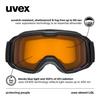 Uvex Ski and Snowboard Double Glasses Element Free Size Children's Goggles, Lens, Anti-Fog, Compatible, LGL, Black,