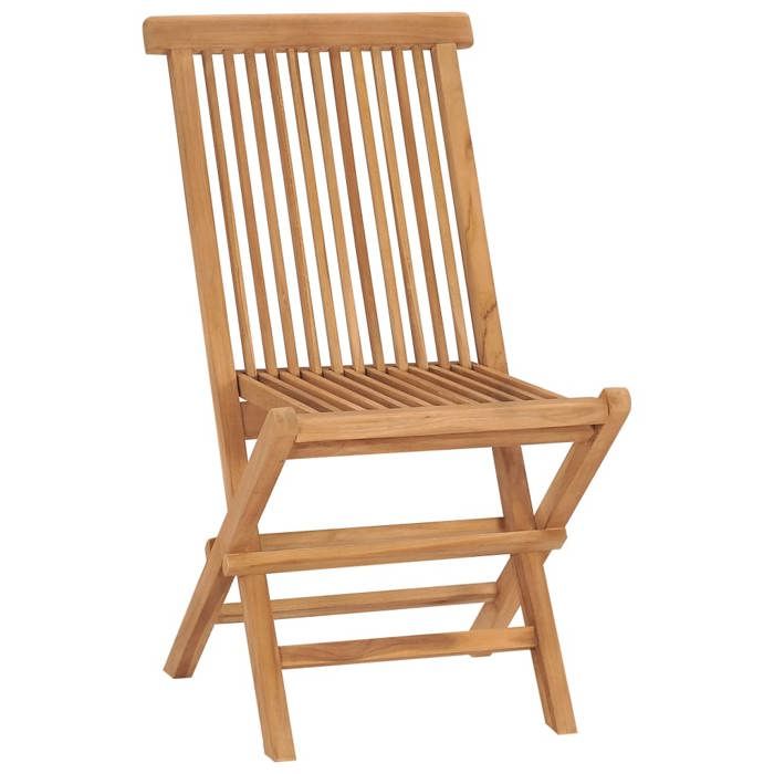 Chaises de jardin pliables - vidaXL - Bois de teck massif - Marron - 2 personnes - Extérieur