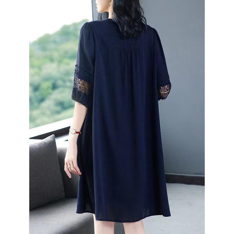 Black Loose Maternity Dress Summer Style Mommy Midi Dress Women Plus Size Clothing V-neck Short Sleeve Fashionable Dress