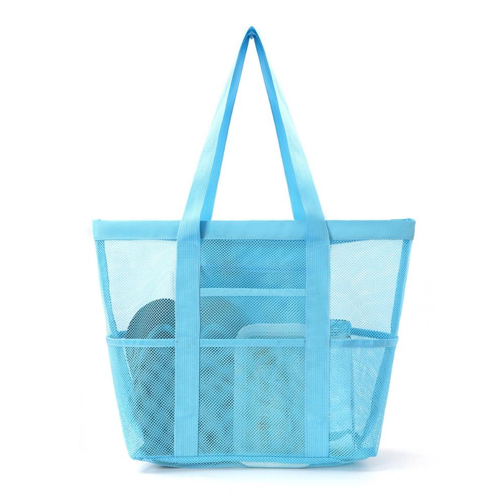Beach Bag Large Capacity Toy Mesh Swimming Bag Multifunctional Travel Shoulder Beach Bag Swimsuit Storage Bag