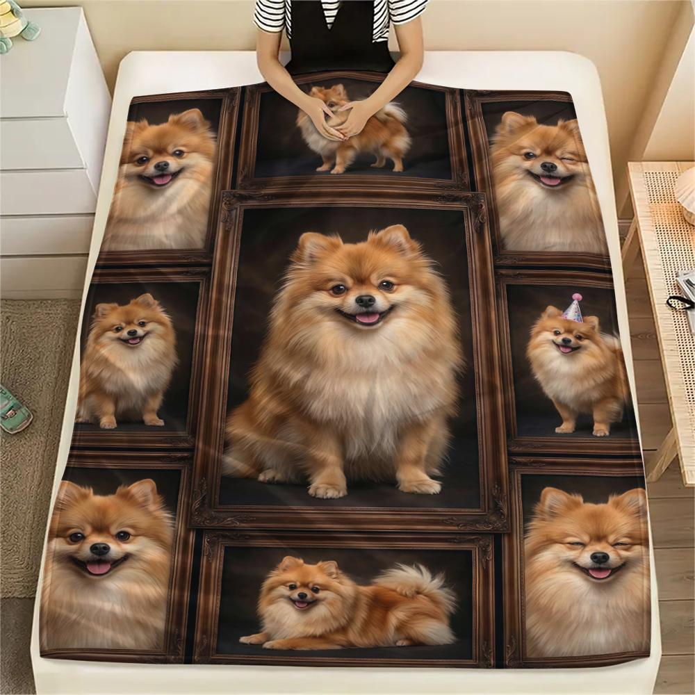 Many cute puppies Print Flannel Blanket,High quality Comfortable for All Seasons,Home Decor,Warmth and Comfort,Perfect for Christmas Gifts