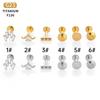 Titanium Zirconium Flat End Bar Ear & Lip Stud Piercing Jewelry