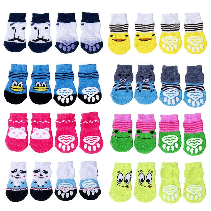 Pet Socks High quality Non slip Bottom Dog Foot Covers Dog Socks Teddy corgi Cat Supplies 4 Pack