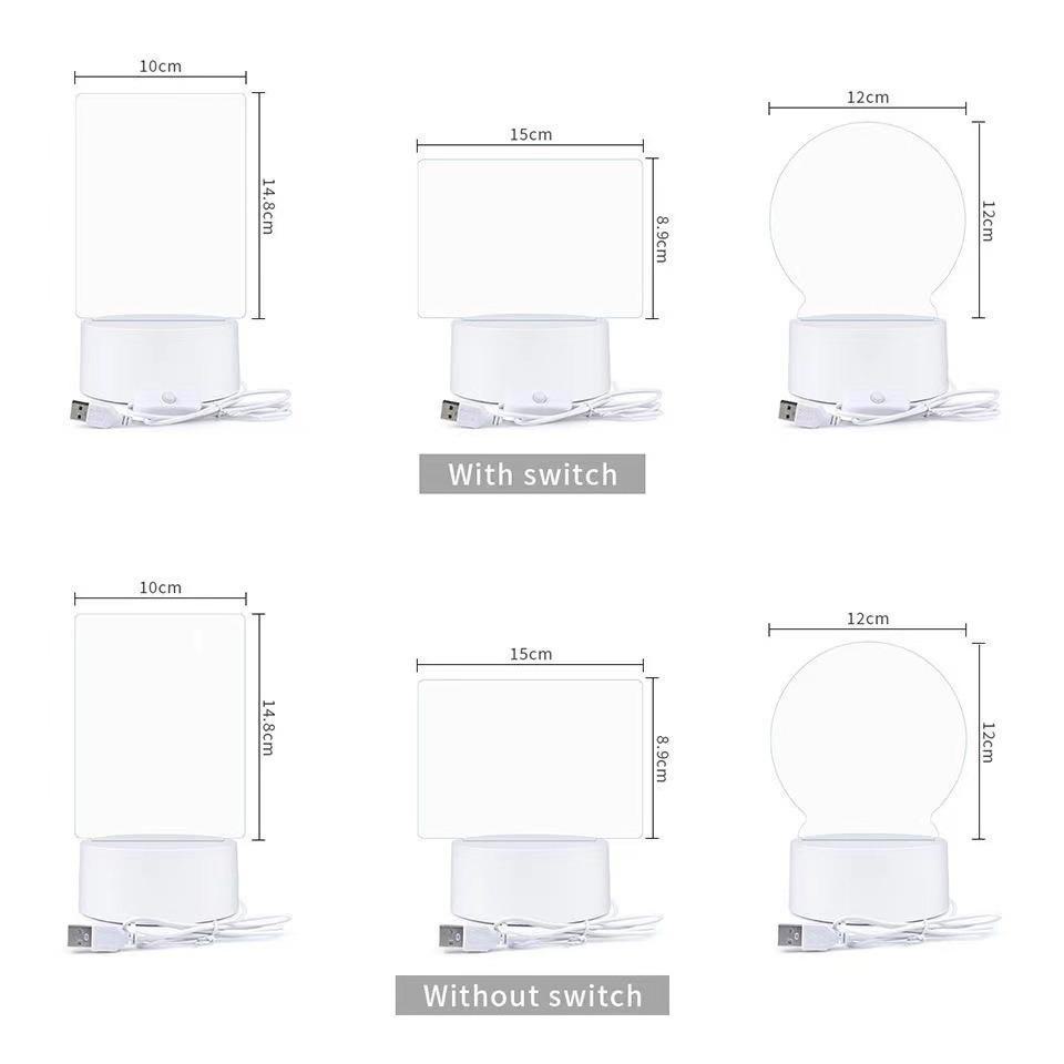 3D Night Light Message Board: Creative USB Bedside Lamp with Handwriting Tablet