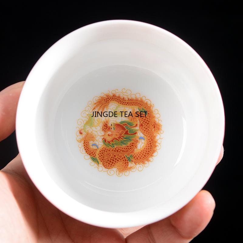 1pcs Ceramic Golden Dragon and Phoenix Master Cup Cloisonn É Large Tea Cup Kung Fu Tea Set  150ml
