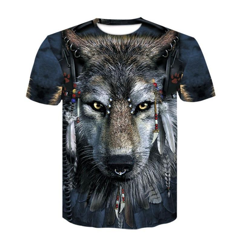 New Beast Animal Wolf Head Pattern 3D Printed T-shirt Plus Size Comfortable Personalized Daily Versatile Short Sleeve T-shirt