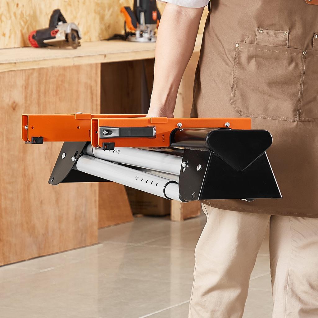 VEVOR Miter Saw Stand, 330lbs Load Capacity Steel Collapsible Stand for Miter Saw with One-piece Mounting Brackets Clamps