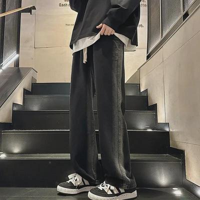 Men's Autumn/Winter Korean Loose-Fit Wide-Leg Casual Jeans