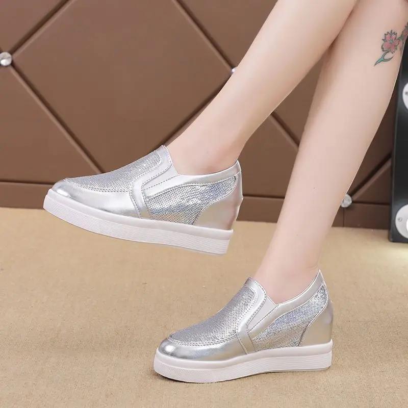 High On Platform Sequins Shoes for Women Y2k Fashion Cheap 39 Walking Vulcanized Shoe Stylish New In Aesthetic Woman Footwear