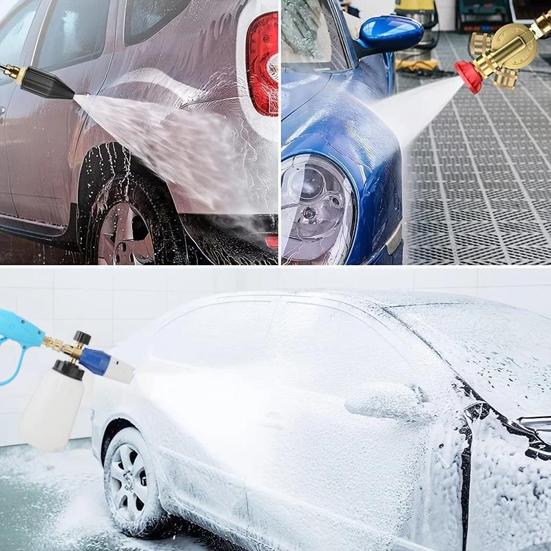 Snowflake Foam Spray Gun with 1L Tank, 1/4" Quick Connect, Adjustable Angle, Professional Car Cleaning Accessory