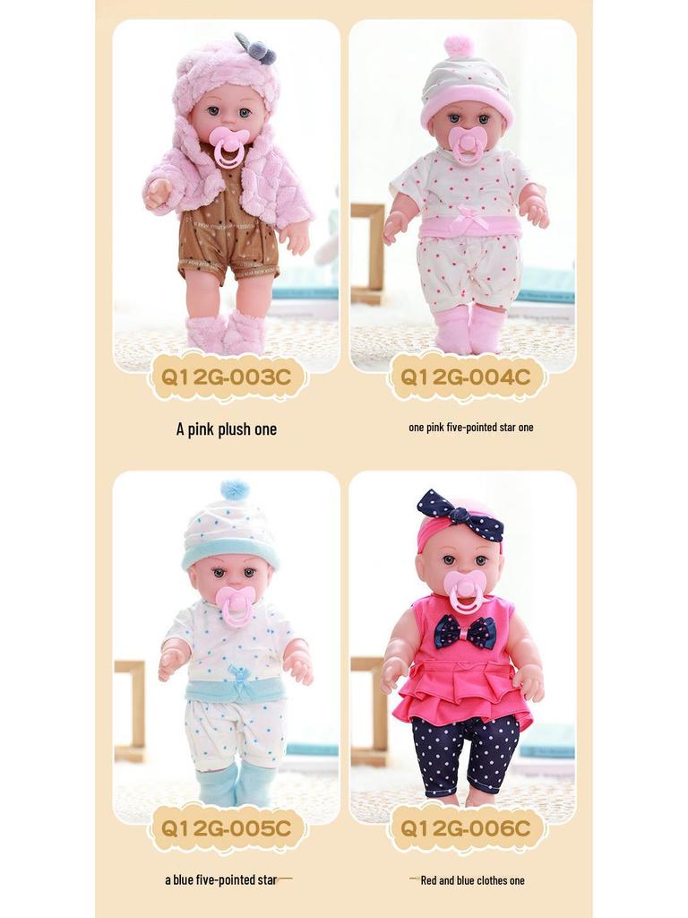 30cm Reborn Baby Girl Doll - Soft Vinyl Soothing Toy for Children