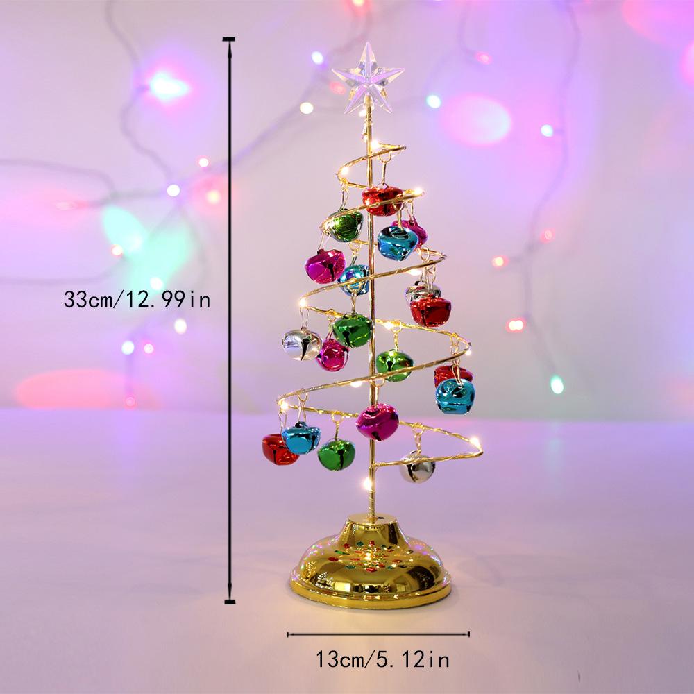 Crystal Star Christmas Tree LED Lights Battery Operated Desk Table Lamp Decorative Iron Tree for Living Room Bedroom