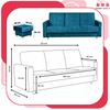 Ecksofa Alicja mit Hocker Sofa Couch ausklappbar Family Möbel blau