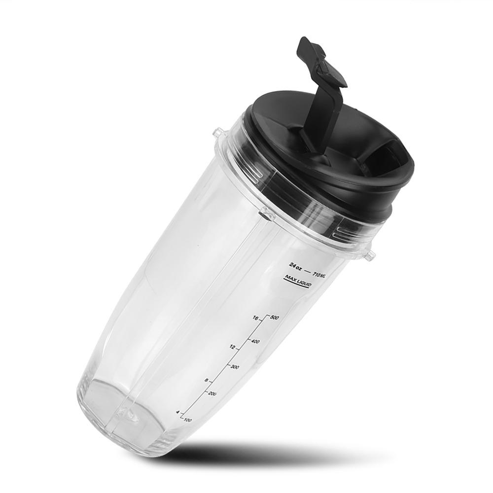 Transparent+Black Blender Cup Leak Proof Blender Tumbler for Ninja BL480BL482 Gym Use