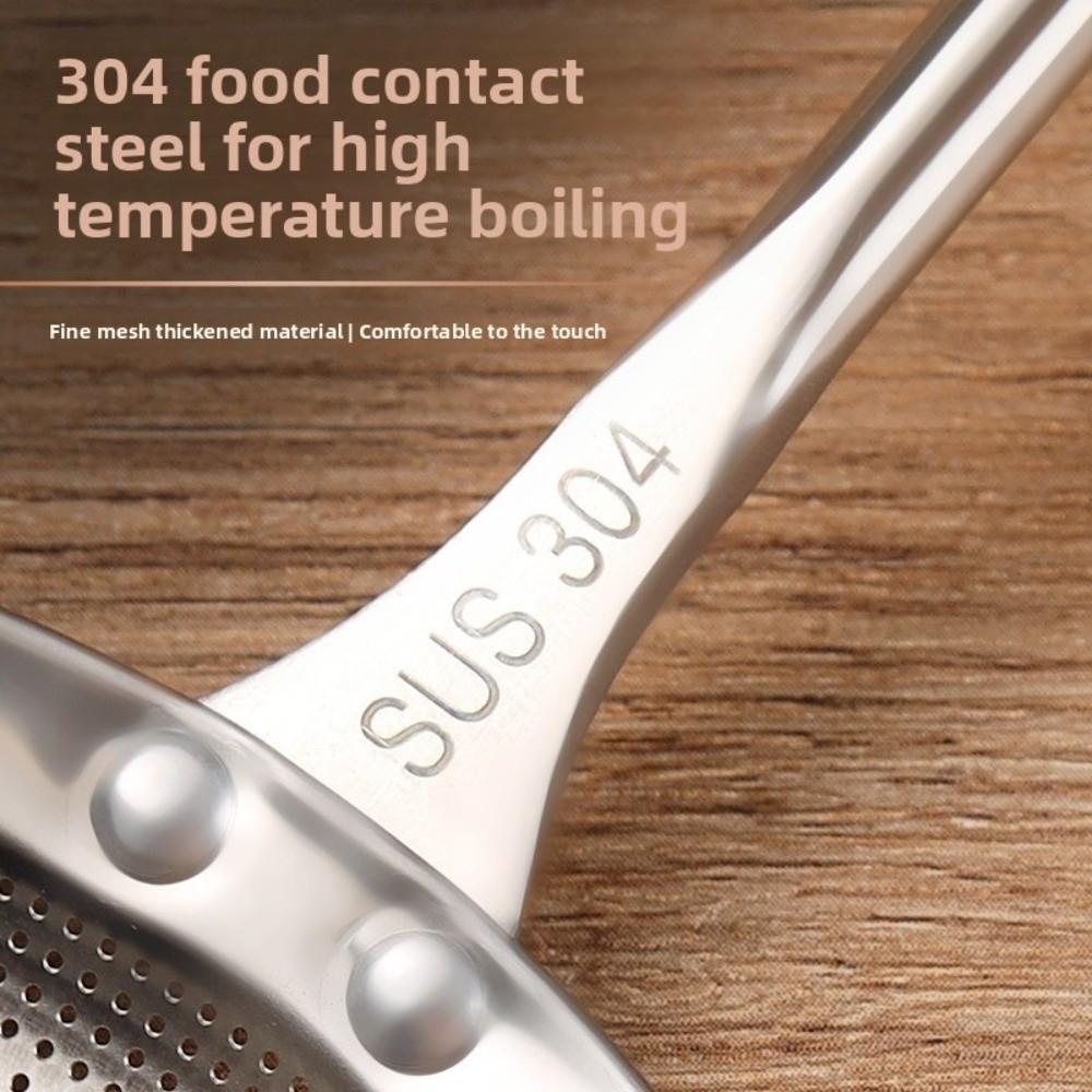 Fine Mesh 304 Stainless Steel Strainer Wooden Handle Dumpling Strainer Skimmer Spoon  Household Use