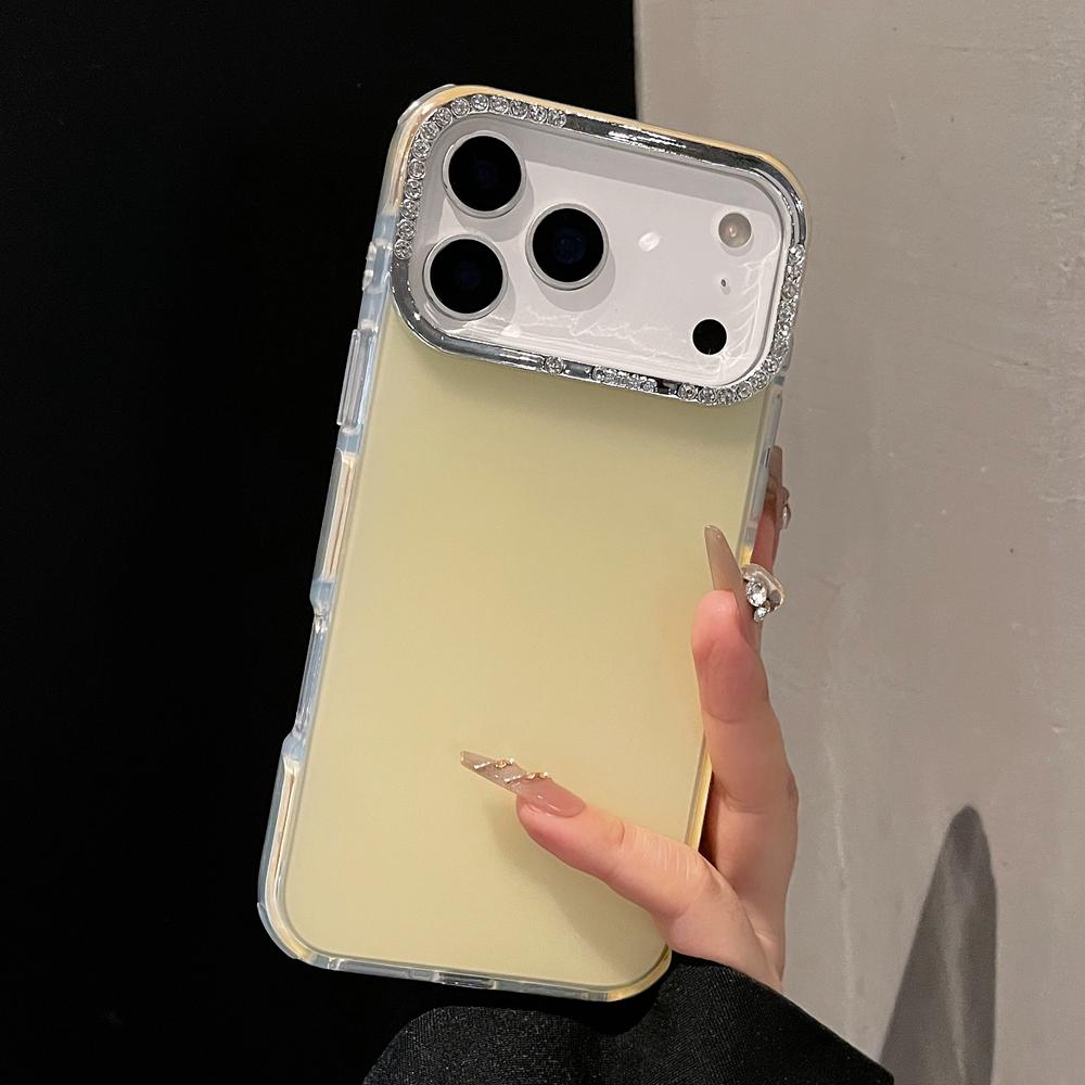 KEYSION Luxury Jewelled Transparent Matte Phone Case for iPhone 16 17 Pro Max 17 Air 16 Plus TPU+PC Shockproof Armor Back Cover