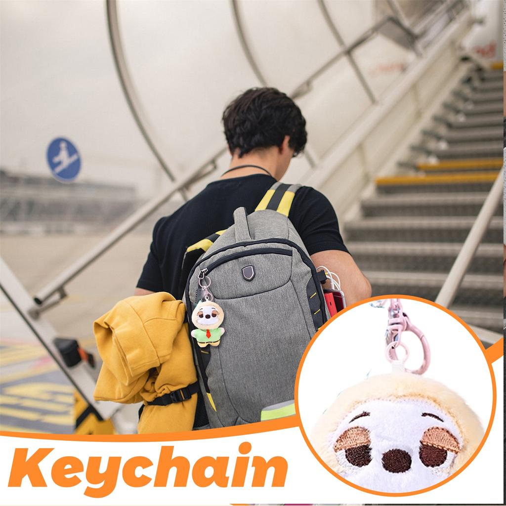 Doll Bag Pendant Women's Plush Squeaking Doll Backpack Keychain