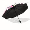 Colorful Bears and Hello Kitty Automatic Opening and Closing Cartoon Umbrella - Lightweight 3-Fold Design, Suitable for Fans, Travel, Daily Use - Offi