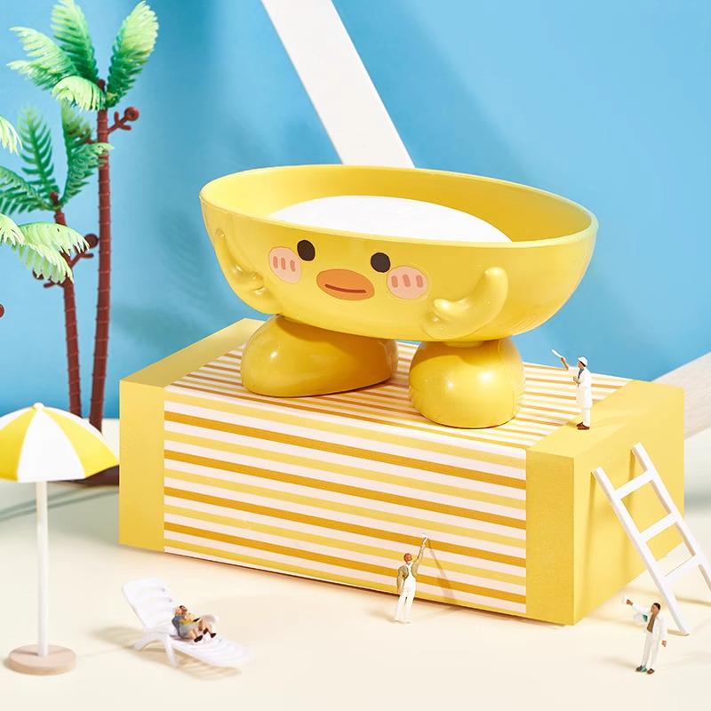 Cute Cartoon Soap Dish & Draining Holder for Bathroom Sink