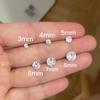 2024 S925 Sterling Silver Zircon Stud Earrings for Women - Elegant Niche Design, Perfect for Ear Cartilage Piercing