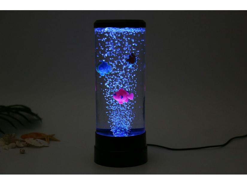 Color-Changing LED Night Light: Bubble Cylinder Fish Tank for Home Decor