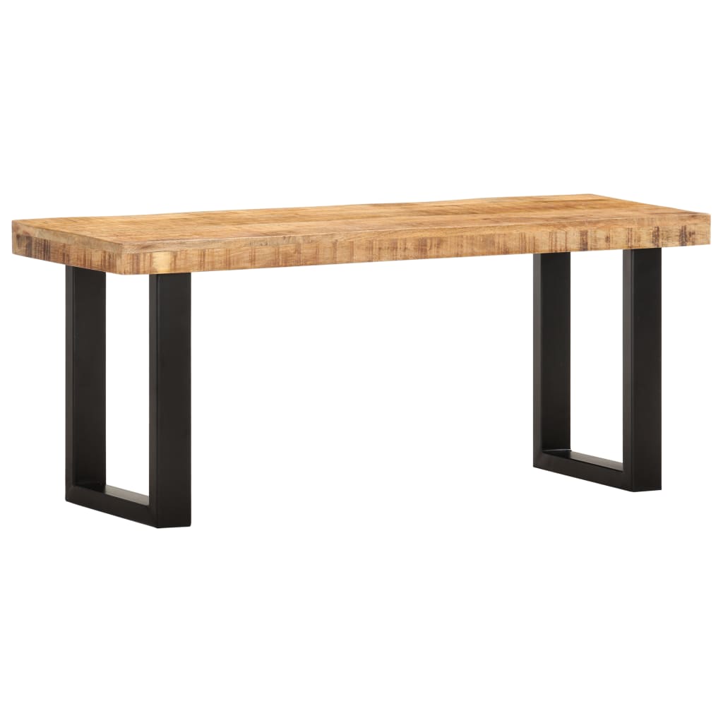 Bench 110 cm Rough Mango Solid Wood and Steel
