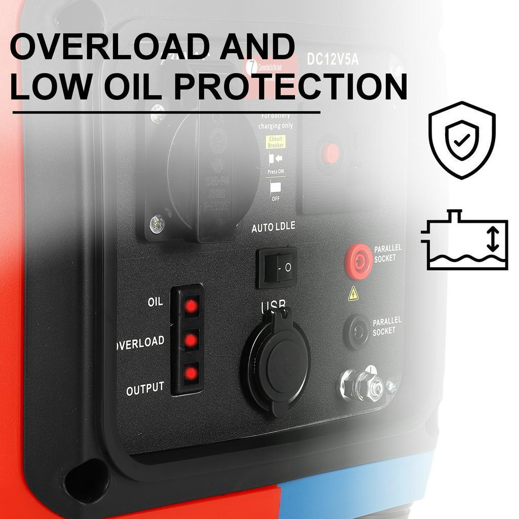 1800W 110V/ 220V/230V Portable Gasoline Generator 50 Hz Volt Home Small Mini Outdoor Low Mute Car Generator