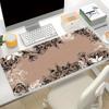 Brown Flowers Mouse Pad Large Game Computer HD Keyboard Pad Art Desk Mat Rubber Non-Slip Office Mousepad Table Accessories Gift