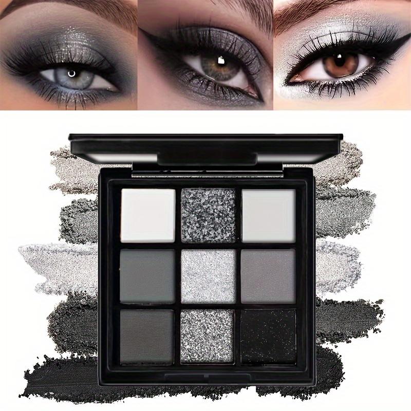 

Палитра теней для век Smoky Eyeshadow Palette 9 цветов Темно-серая палитра для макияжа Smokey Makeup Matte Shimmer Glitter High Pigmented Eye Shadow для музыкального фестиваля на Хэллоуин 9 colors
