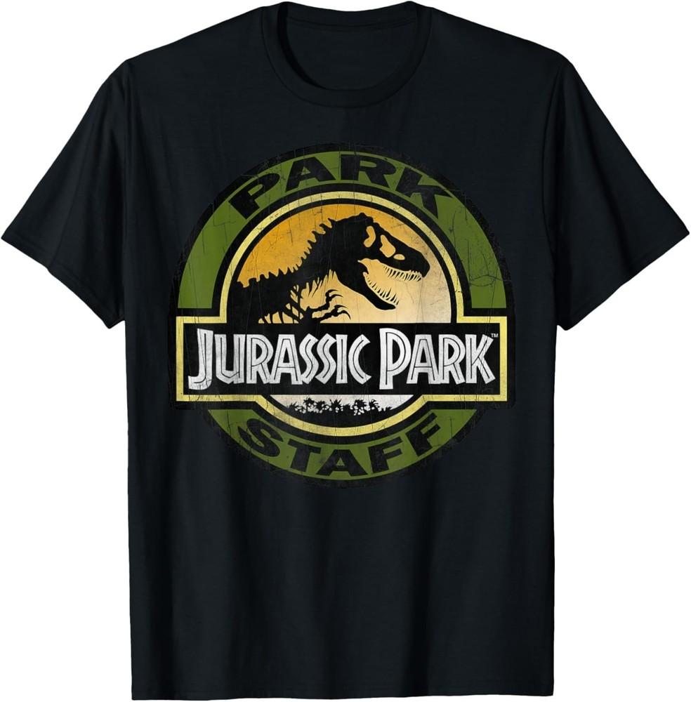 Jurassic Park Staff Retro Distressed Logo Graphic T-Shirt T-Shirt