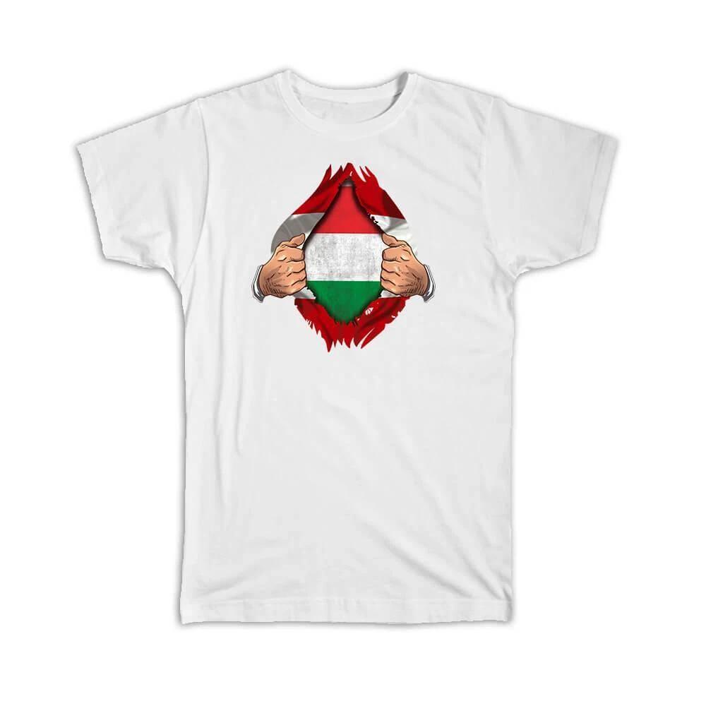 Gift T-Shirt : Hungary Danish Flag Chest Hungarian 3XL