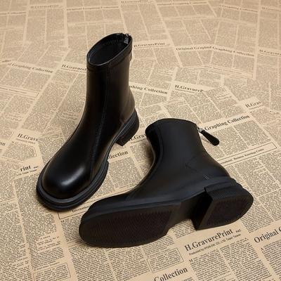 Platform Martin Boots Women's Fashion Versatile New 2025 Autumn and Winter Single Boots Chelsea British Short Boots Skinny Boots