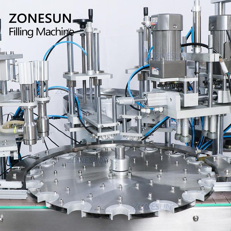 ZONESUN ZS-AFC4 Liquid Squeeze Bottles Rotary 4 In 1 Juice Automatic Filling Capping Machine