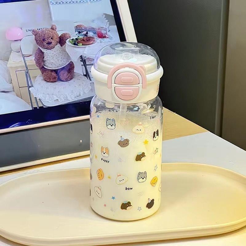 Summer water cup girls high value water cup light luxury high-end plastic cup double drink large capacity straw cup