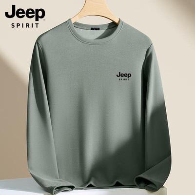 JEEP SPIRIT Men's Fleece Lined Round Neck Base Layer Shirt