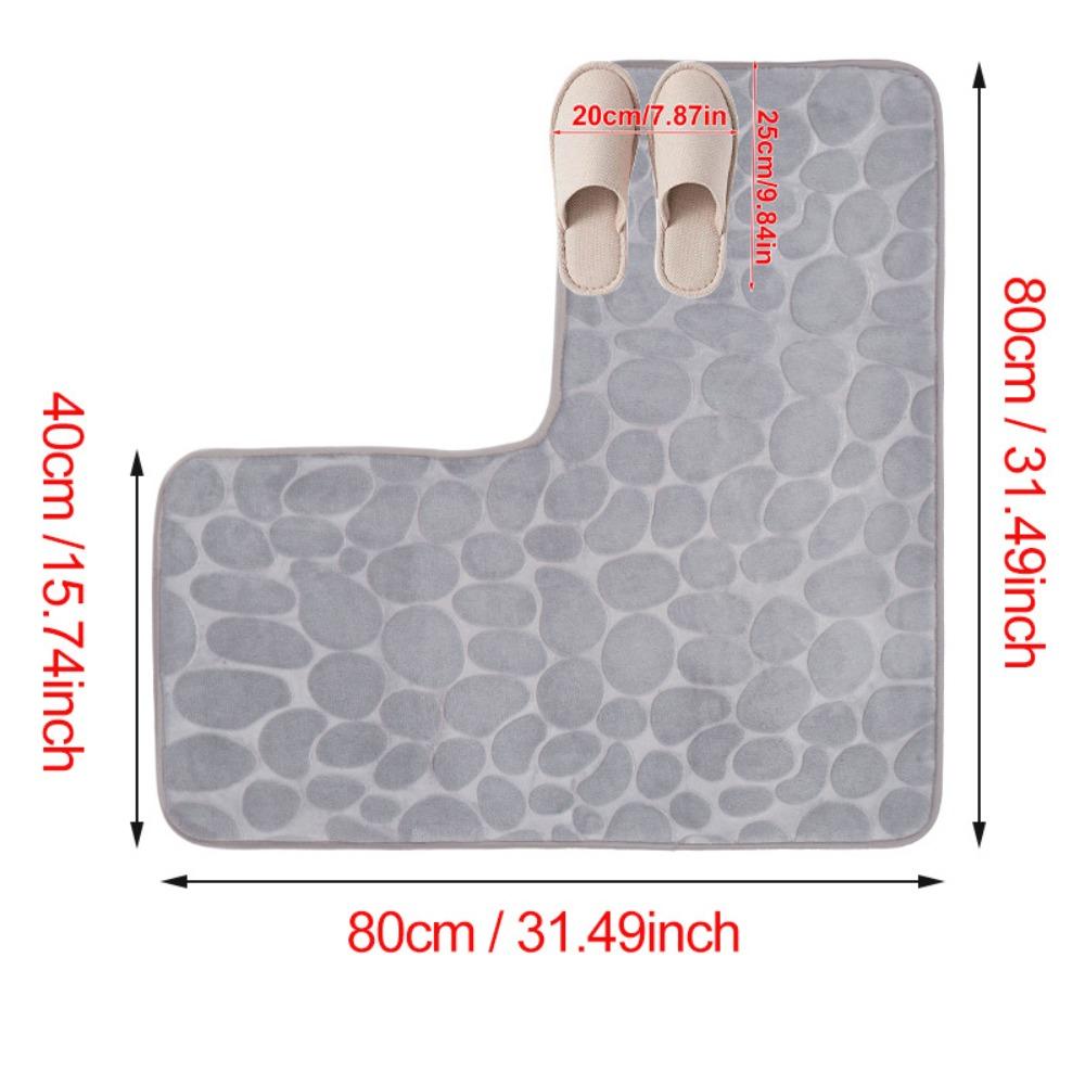 Non-slip Bath Mat Cobblestone Bathroom Rug NEW Durable Corner Mat