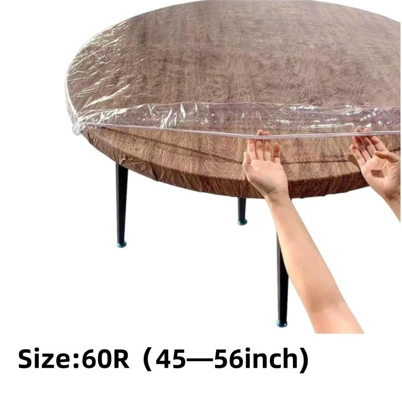 1Pc PVC Fitted Elastic Tablecloth Transparent Waterproof Oil-Proof Table Cover Protector Cloth Dinning Table Table Cover