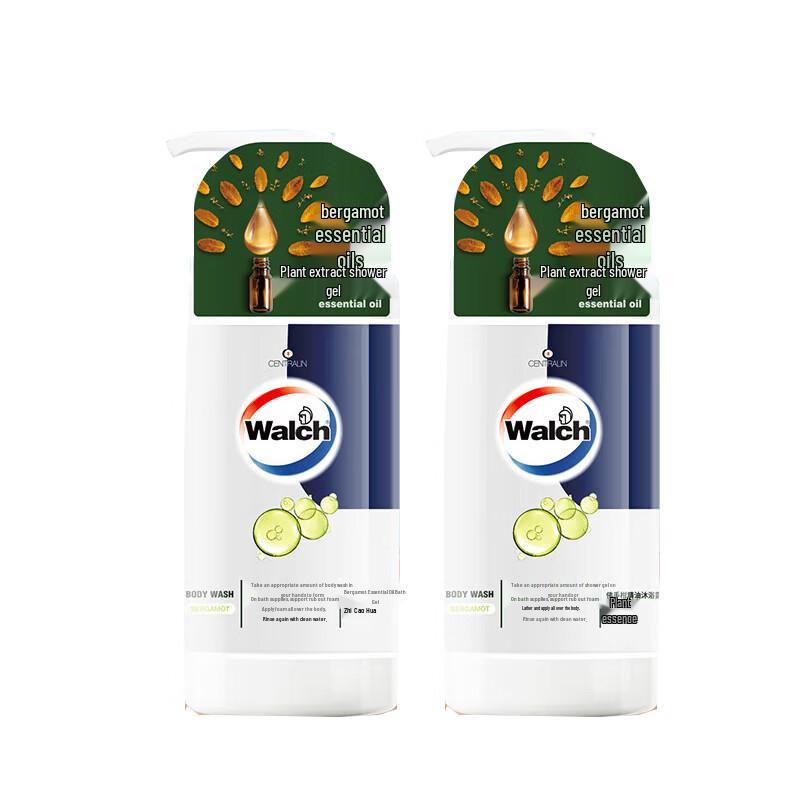 Walch Bergamot Essential Oil Shower Gel 2x600ml Pack
