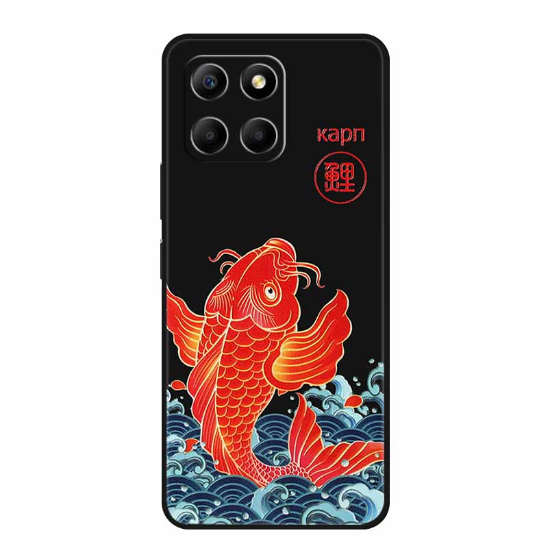 3D Emboss Case For Honor 200 Smart X6c X6b X8c X8b X7c X5b Plus Play 9A Phone Case X 6c 9 A Coque Black Silicone Soft Back Cover