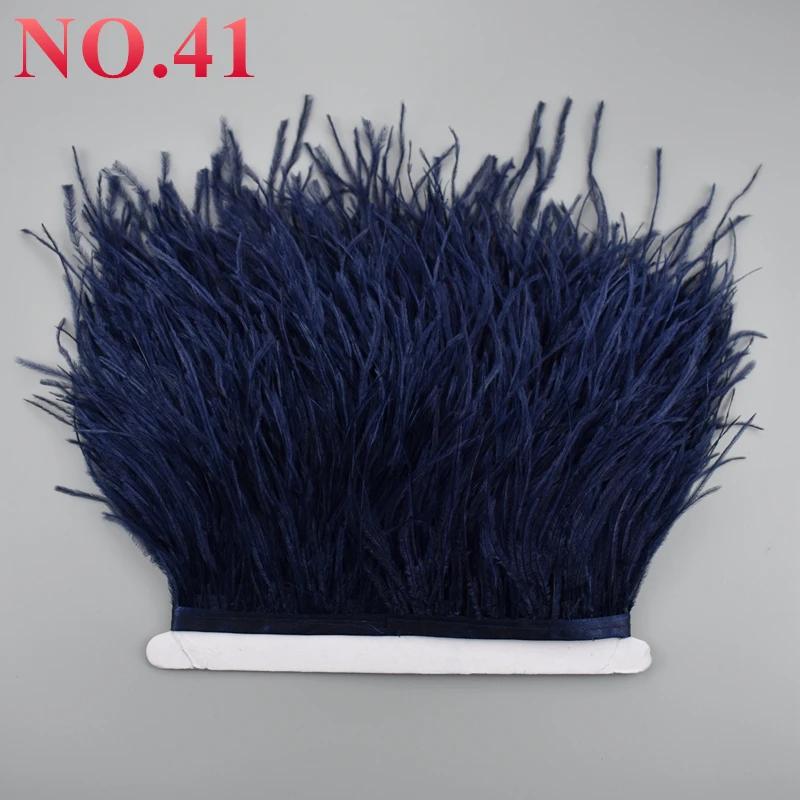 10Meters/Lot Ostrich Feathers On Ribbon Tape 10-15Cm  Feather Trim Boa For Clothes Sewing Fringe Diy Wedding Decoration