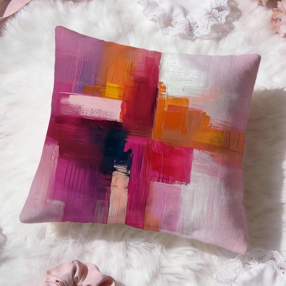 Color Paint Cushion Cover Premium Comfort Reversible Pillow Cove -Two In One Design for Any Room & Car Interior