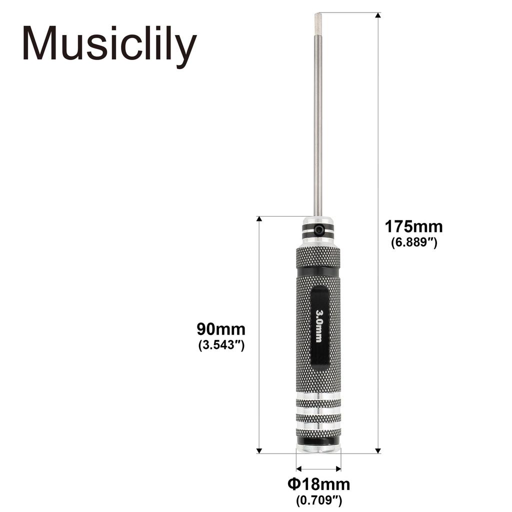 Musiclily Pro Hex Wrench Set of for Adjusting Guitar and Bass Saddles and Knobs 7, Steel,