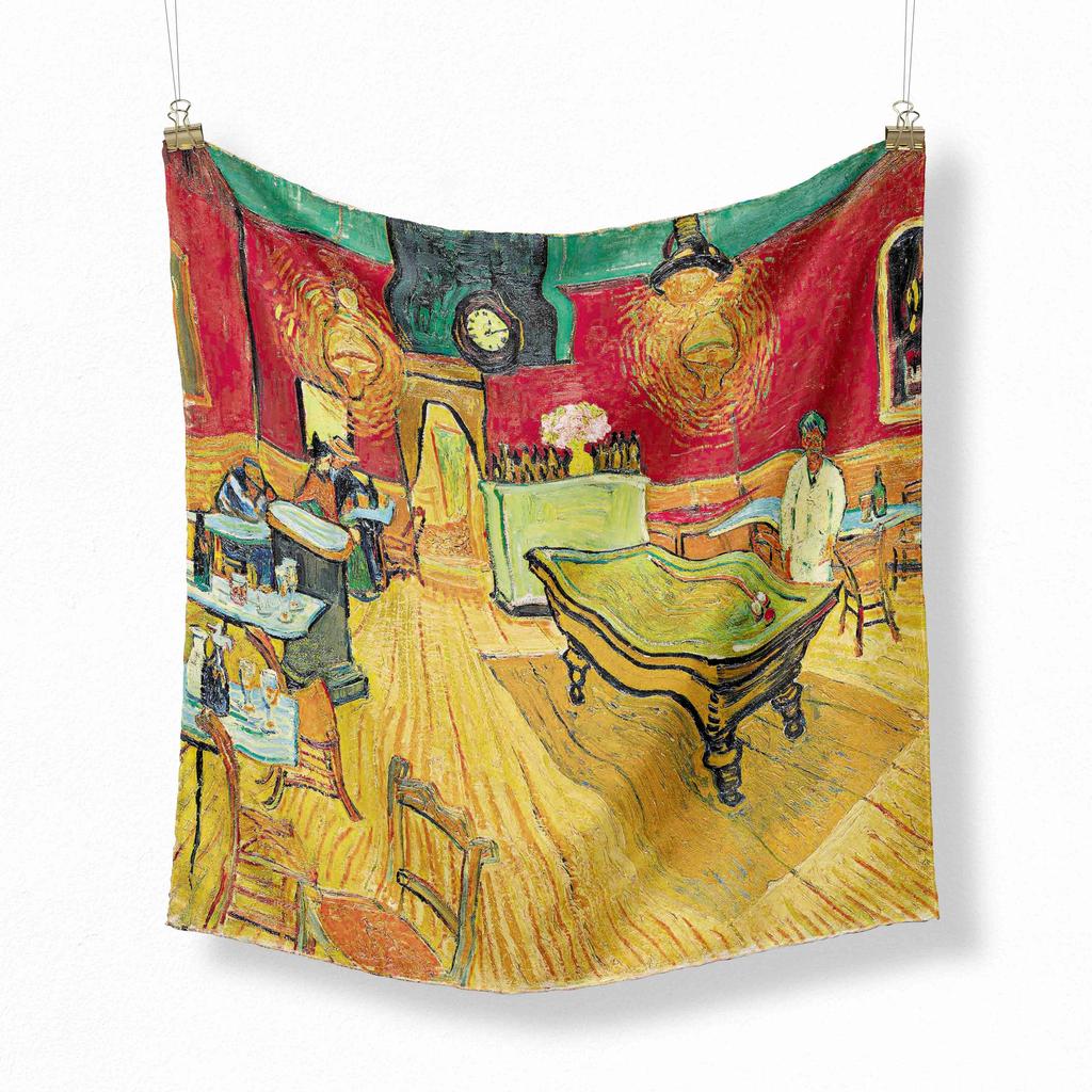 70cm Flower Oil Painting  New Spring Winter Silk Scarf Men Luxury Brand Designer Fashion Scarves Plaid for Women Scarf